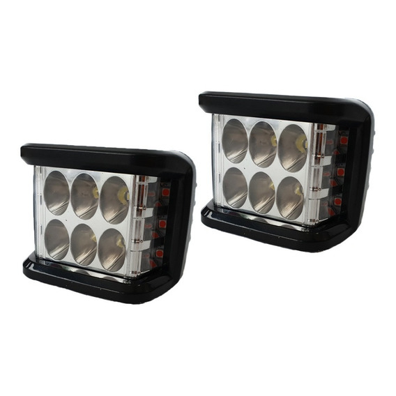 2 Exploradoras Mini 6 Led Federal Fija Y Estrober 18w