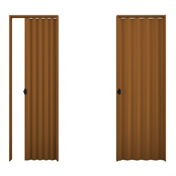 Puerta Plegable Pvc Acordeón 100cm Color Marrón