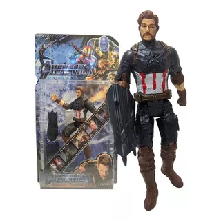 Capitão America Boneco Coleção 15cm Articulado Com Luz Real