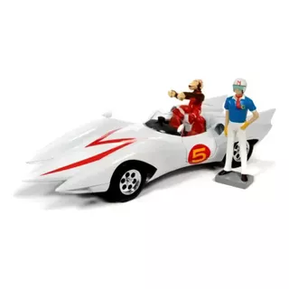 Miniatura Speed Racer Mach 5 C/bonecos Auto World 1/18 Cor Branco