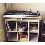 Mueble Para Discos De Vinilos Y Bandeja Tocadiscos