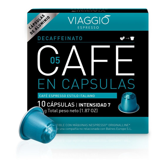 Café descafeinado en cápsula Viaggio sin TACC