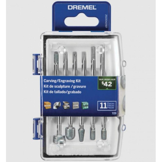 Microkit Dremel 729 Tallar/grabar 11pzs 