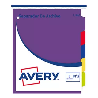 Separador De Archivo 11840 - Tamaño N3 - 5 Lengüetas Avery®