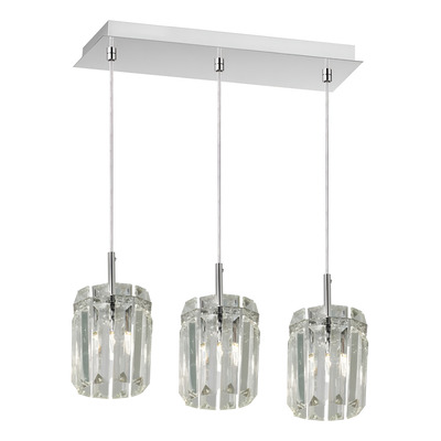 Colgante 3 Luces Canopus Cristal Apto Led G9 Moderno Pal Cristal