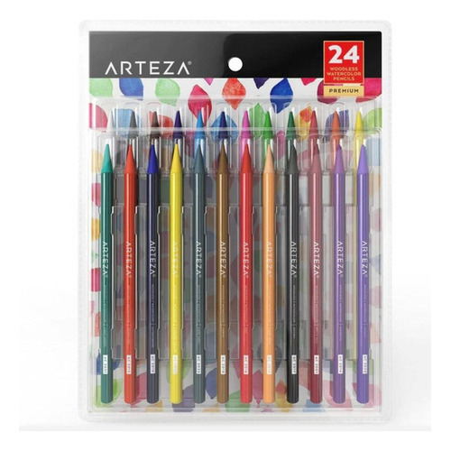 Set 24 Lápices Soft Acuarelables Dibujo Sin Madera Arteza