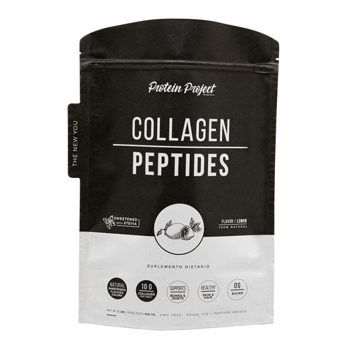 Protein Project Collagen Peptides 908 Gr Colageno Sabor Limón