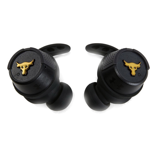 Audífonos in-ear gamer inalámbricos JBL Under Armour UA Project Rock UAFLASHROCK black con luz LED