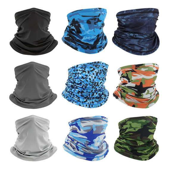 9 Pack Full Bandanas Mascara Deportivas Para Moto Ciclismo