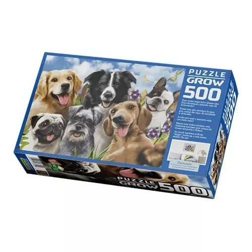 Quebra-Cabeça - 500 Peças - Game Office - Cachorros Mosaico - Toyster