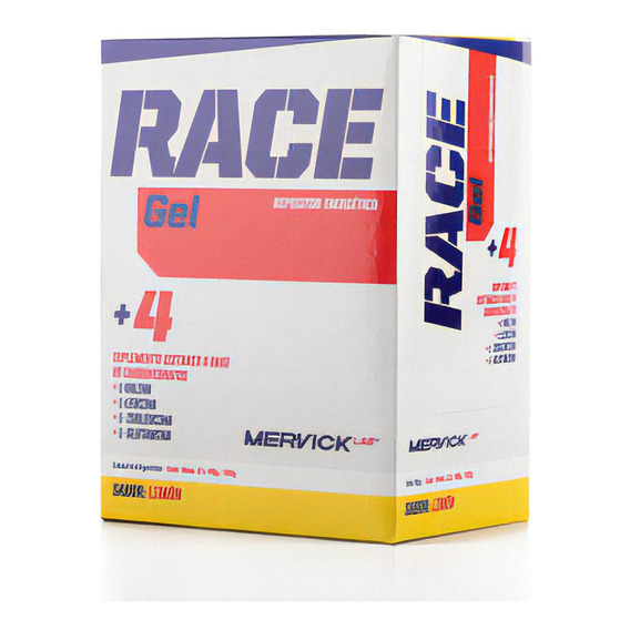 Gel Race Caja 12 Unid 40 Gr Mervick Lab Repositor Energético Sabor Limon