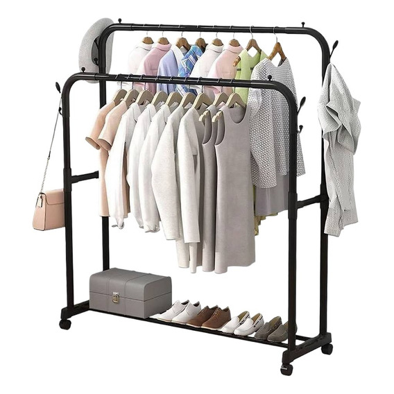 Perchero Metalico Closet Doble - Blanco 