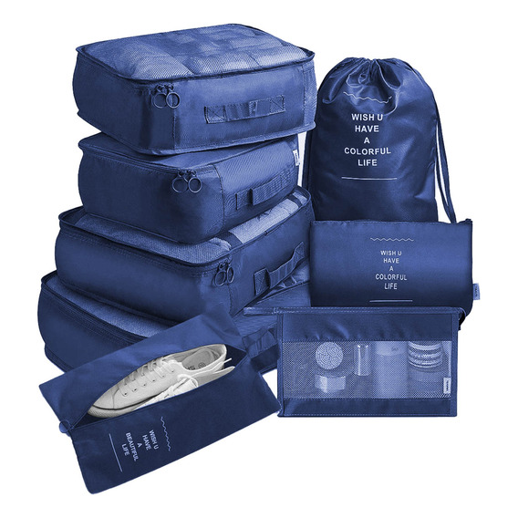 Set X8 Organizador De Viaje Valija Mochila Equipaje -el Rey