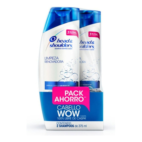 Pack 2 Shampoo Head & Shoulders Limpieza Renovadora 375 Ml 