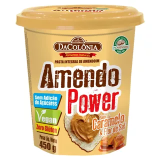 Pasta De Amendoim Integral Caramelo & Flor De Sal Dacolônia Amendo Power Pote 450g