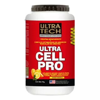 Creatina Compuesta Cell Pro X 1 Kg Ultra Tech Masa Muscular Sabor Naranja