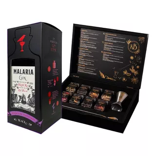 Estuche Premium Gin Malaria Black 700ml + Caja Kaia Black