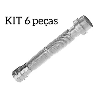 Kit 6 Sifao Universal Extensivel Cromado Corrugado Pia