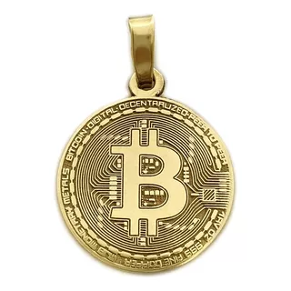 Dije Medalla Bitcoin Moneda Oro 18k