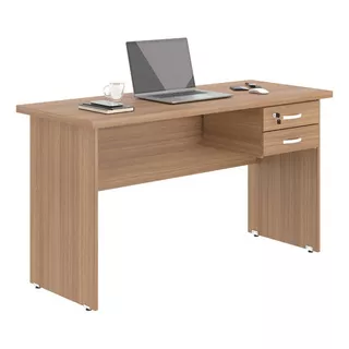 Escrivaninha Home Office Mesa Escritorio 2 Gavetas Linea 30 Cor Montana