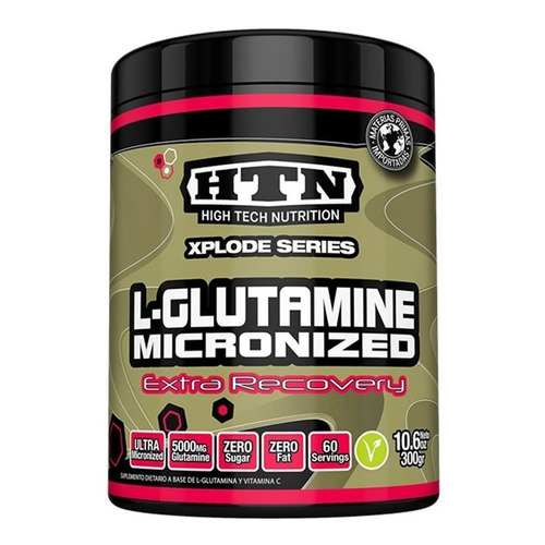 Htn L-glutamina Micronizada 300grs Recuperación Muscular Sabor Sin sabor