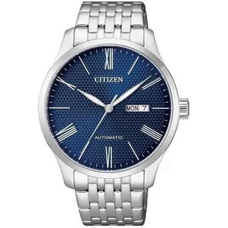 Reloj Citizen Nh835059l Hombre Automatico Clasico Fecha Dia Color De La Malla Plateado Color Del Bisel Plateado Color Del Fondo Azul