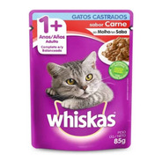 Alimento Whiskas Castrados 1+ Para Gato Adulto Sabor Carne Em Saco De 85g