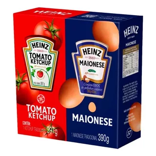 Kit De Molhos Heinz Burguer Com Ketchup E Maionese 787g