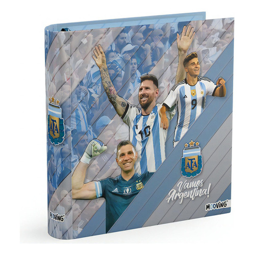 Carpeta Escolar 3 Anillos Afa Seleccion Argentina Mooving N3 Color Azul acero