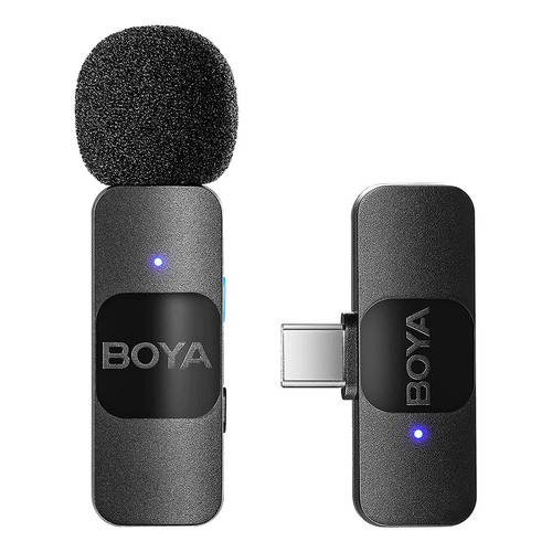 Boya By-v10 Micrófono Inalámbrico Compacto Usb-c (android) Color Negro
