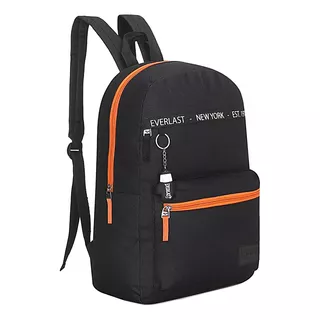 Mochila Everlast 21339 Reforzada Urbana Escolar Deportiva Llavero Color Negro (16063)