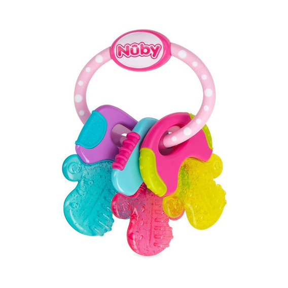 Mordillo Llaves Con Gel Nuby Mantiene El Frío Por Más Tiempo Color Rosa