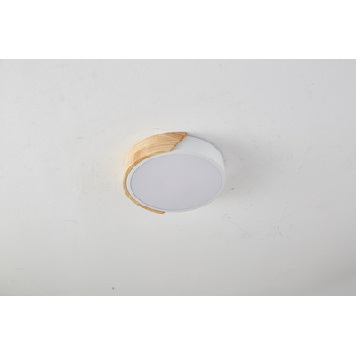 Plafon Led Andy 18w Blanco Madera Deco Moderno 30cm Vig