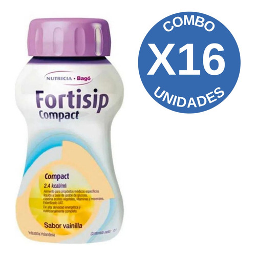 Combo X16 Fortisip Compact Nutricion Vainilla 125 Ml