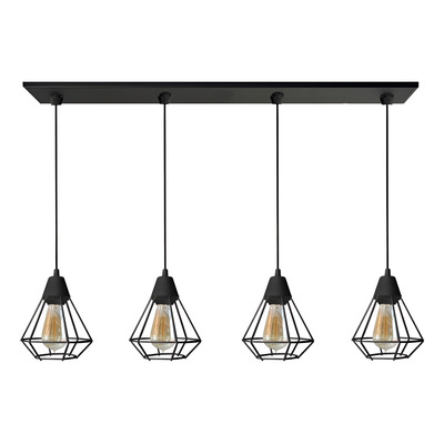Colgante Jaula 4 Luces Diamante Deco Moderna Vintage 
