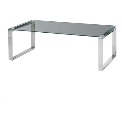 Mesa Ratona Jazz Acero Cromado Y Vidrio Templado Deco Gmg
