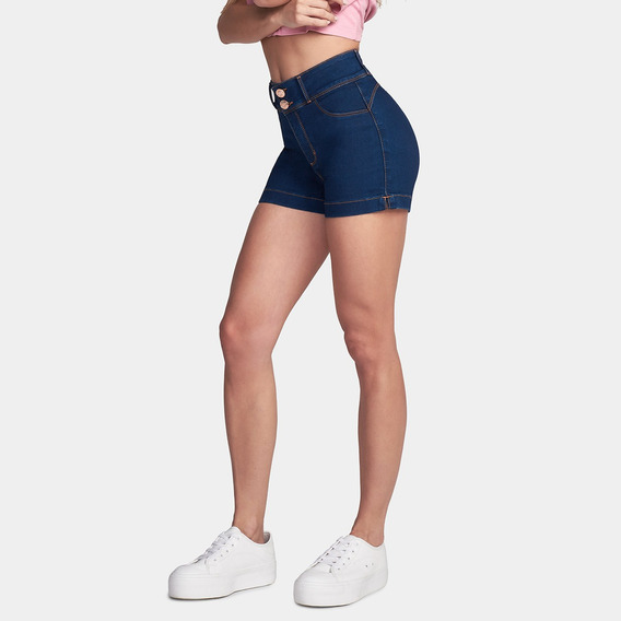 Short Dama Seven Mezclilla Levanta Pompa Push Up Mujer