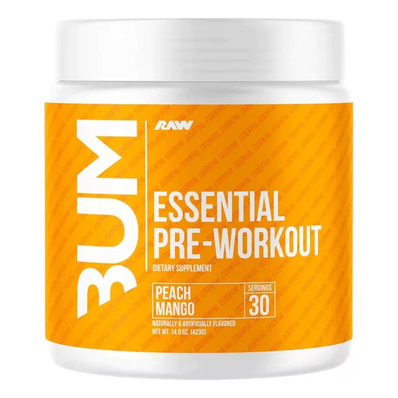 Pre Entreno Cbum Essential Pwo Raw Nutrition 30 Servicios Sabor Peach/mango