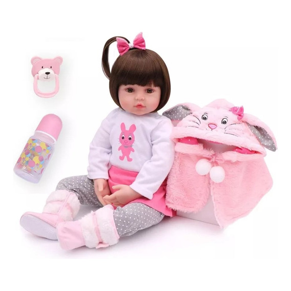 Bebé Reborn Muñeca Silicona Realista Regalo Para Niñas 48cm