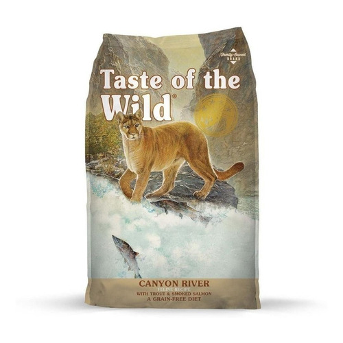 Alimento Taste of the Wild Canyon River Feline para gato sabor trucha y salmón ahumado en bolsa de 6.6kg