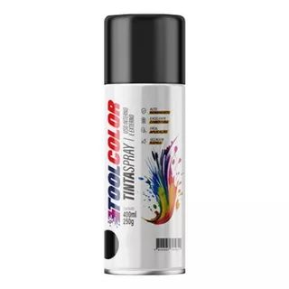 Tinta Spray Preto Fosco Toolcolor Uso Geral 400ml 