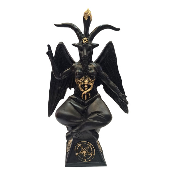 Figura Baphomet En Fina Resina 23cm Macho Cabrío Lucifer