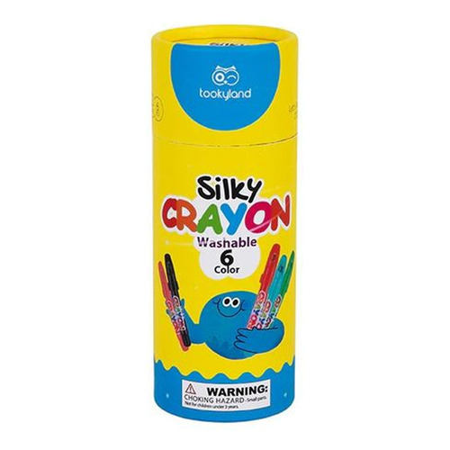 Set 6 Crayones Crayolas Lavables Y Textura Sedosa Con Tapa