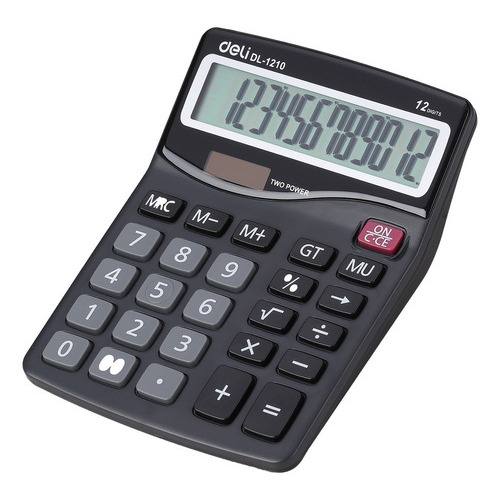 Calculadora De Escritorio Deli E1210 Color Negro