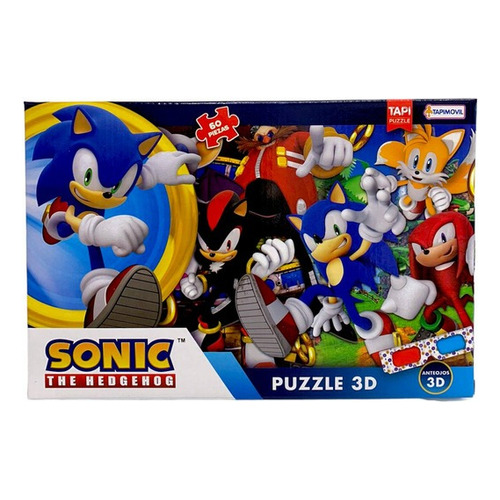 Puzzle 3d Anteojos Rompecabezas 60 Piezas Sonic Tapimovil