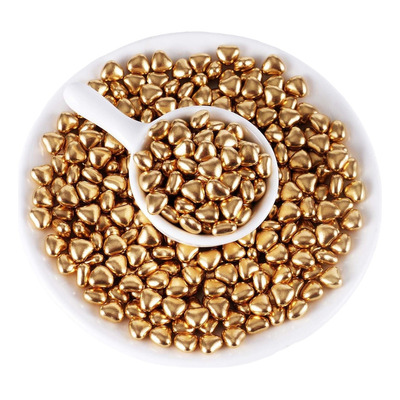 Sprinkles Corazon Cromado Oro 1cm Comestible 500grs