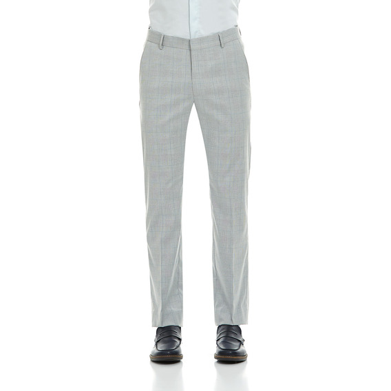 Pantalón Separates Hombre Cuadros Gris Slim Vittorio Forti