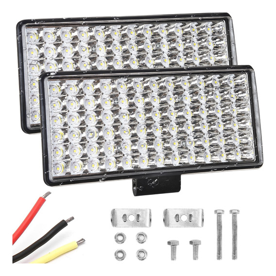 2 Faros Unidad Cuadrada Rectangular 72 Leds 5x9 250w 32000lm