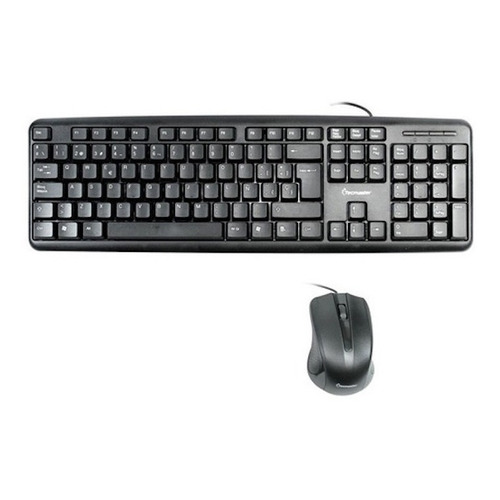 Kit De Mouse Y Teclado alambrico Tm-100511 Tecmaster Color del teclado Negro