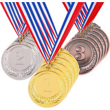 24 Piezas Medallas Metal De Oro Plata Bronce Deportivas